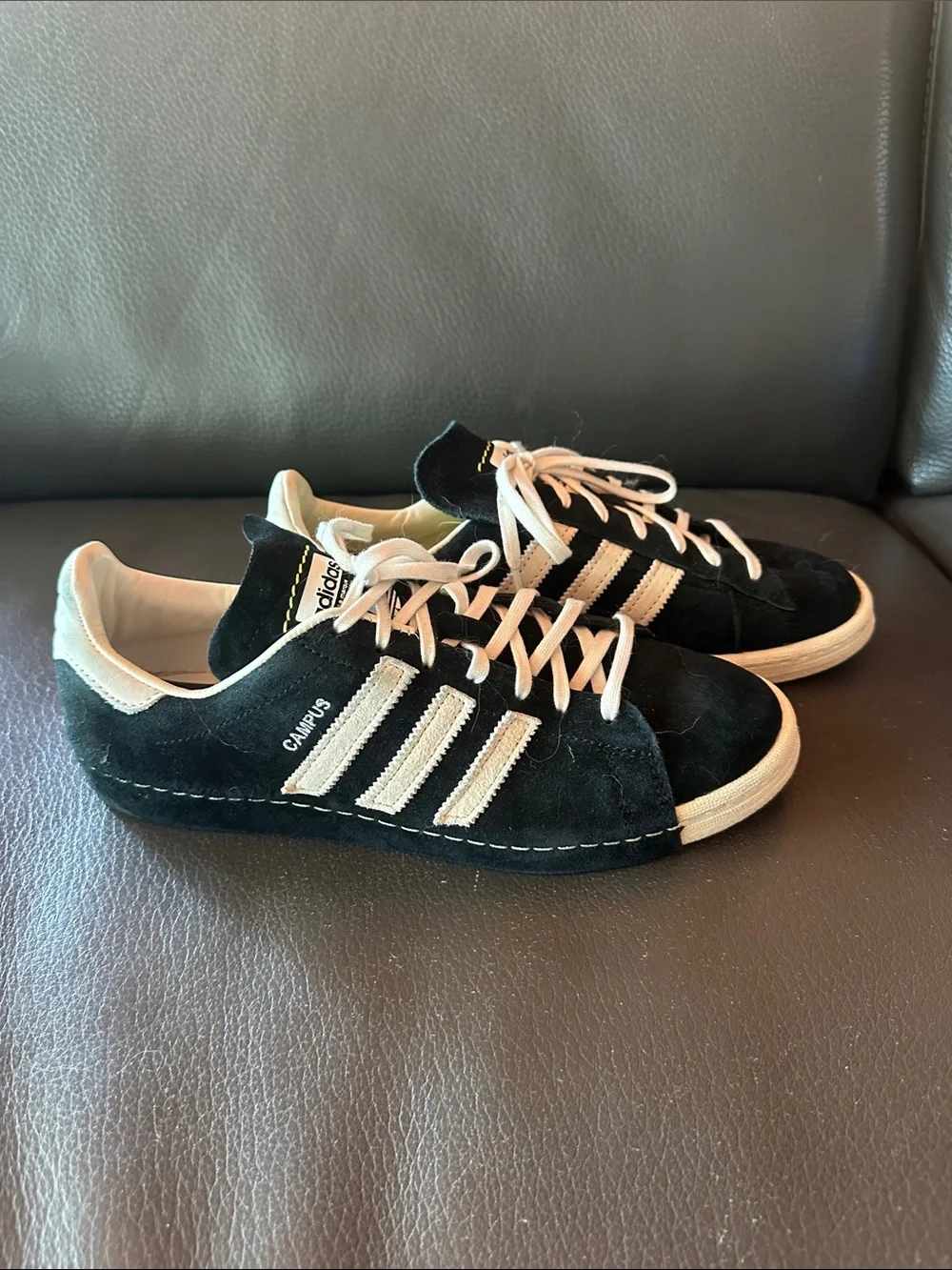 adidas Campus Suede Sneakers in Black and White